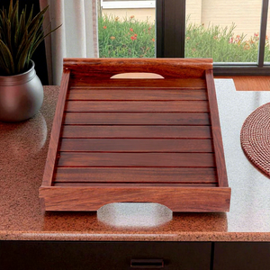 Bandeja Decorativa de Madera Hecha a Mano, Bandeja Rústica para Servir y Exhibir, para Decoración del Hogar, Centro de Mesa y Accesorios Decorativos - Product Image 6