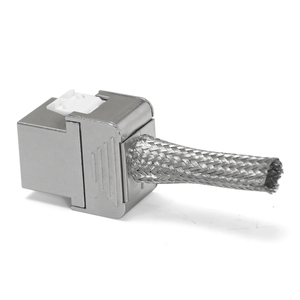 Connettore Keystone RJ45 Femmina-Femmina Cat6A FTP Schermato con Cavo Intrecciato Placcato <span class=keywords><strong>Oro</strong></span> 8P8C T568A/B Bianco - Product Image 3