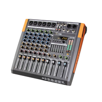 Consola Mezcladora de Audio Digital USB de 8 Canales, Profesional, con Tarjeta de Sonido Integrada, 256 Efectos de Reverberación, Alimentación Phantom de 48V para Escenario y Video