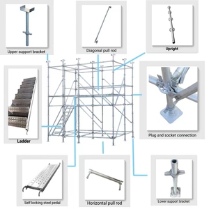 Hot-Dipped Galvanized Ring Lock <strong>Scaffolding</strong> <strong>System</strong> Lightweight Chinese Design Frame Ladder <strong>Building</strong> Construction Layher Product - Product Image 2