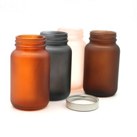 Bouteilles en verre mat personnalisées de 100 ml, 150 ml, 200 ml, 250 ml pour compléments de santé, flacons vides pour médicaments, pilules, capsules, vitamines avec boîte