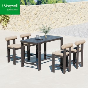 Ensemble de chaises et de tables de <span class=keywords><strong>bar</strong></span> en <span class=keywords><strong>terrasse</strong></span> pour restaurant café en aluminium moderne personnalisé pour l'extérieur pour les fêtes et événements - Product Image 2