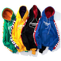 Sudadera con Capucha Extra Grande para Hombre, Estilo Urbano, Felpa de Algodón, con Bolsillo, Estampado Frontal, Corte Regular, para Otoño