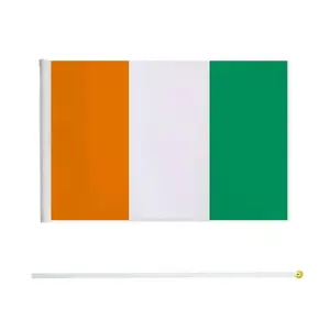 Personnalisé 14*21cm Petit Orange Blanc Vert Côte d'Ivoire Main Agitant Drapeau pour les Activités Sportives - Product Image 4