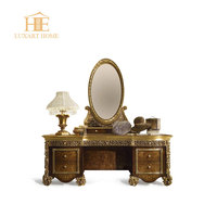 Coiffeuse de maquillage moderne multifonctionnelle en bois éclairé, style maison pour le rangement de la chambre à coucher pour l'appartement
