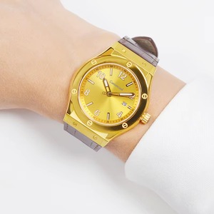 Montre en or pour homme personnalisée de 42 mm, montre à quartz simple pour homme - Product Image 4