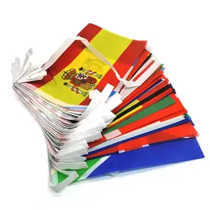 Huiyi bendera bendera bendera poliester untaian bendera Festival dekorasi pesta liburan spanduk