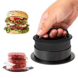 Utensilio de cocina de grado alimenticio ABS 3 en 1 DIY <span class=keywords><strong>hamburguesa</strong></span> forma redonda carne Patty prensa fabricante moldes - Product Image 1