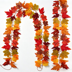 Guirnalda de Hojas de Arce Artificiales Ningxiang de 100cm-200cm, Decoración Otoñal de Flores de Seda para el Día de Acción de Gracias y el Festival de la Cosecha - Product Image 5