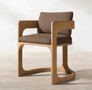 Set da Pranzo per Esterni in Legno di Teak Massiccio, Arredamento da Giardino di Lusso Moderno, Tavolo e Sedie per Hotel, Ville e Resort - Product Image 2