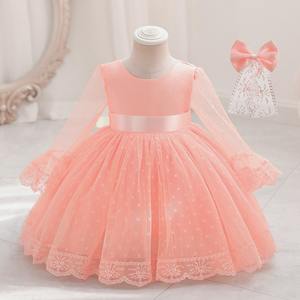 Stock Vente en Gros Europe Moyen-Orient Fille 6M-3Y Robe de Princesse en Maille à Manches Longues avec <span class=keywords><strong>Bandeau</strong></span> - Product Image 6