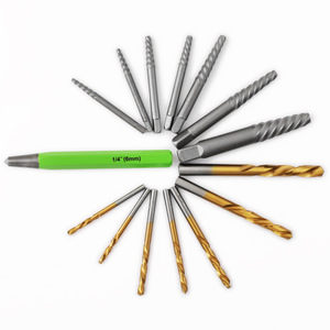 Spiral Flute Extractor Set 1/4 In Metric Damaged Screw <b>Remover</b> <b>Tool</b> Kit - Product Image 2