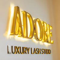 Enseigne LED personnalisée 3D avec logo, enseigne murale intérieure en métal rétroéclairée par LED, enseigne extérieure avec lettres en relief pour entreprise