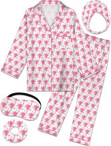 Ensemble de pyjamas pour filles en gros, pyjamas longs de printemps pour enfants, vêtements de maison personnalisés pour garçons et filles, vêtements de nuit en polyester - Product Image 3