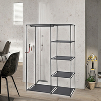 Organisateur de placard en métal et fer avec rangement convertible, organisateur portable en tissu pour chambre à coucher, armoire de style français
