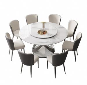 Conjunto Moderno de Muebles con Mesa Giratoria Redonda de Mármol Blanco para Sala de Estar, Cómodo para Uso en Hogar, Villa, Hotel o Apartamento - Product Image 1