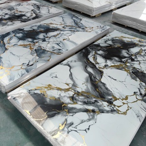 Revêtement UV, plaque dorée, installation facile, panneaux muraux en <span class=keywords><strong>PVC</strong></span>, décoration intérieure, imperméable, panneau UV - Product Image 4