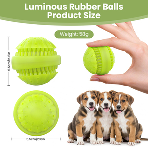 Neues Design Leuchtende Juguetes Para Perros IPx7 Wasserdichter wiederauf ladbarer Hunde kau spielzeug ball Sicherer, langlebiger Silikon-Welpen spielzeug ball - Product Image 2