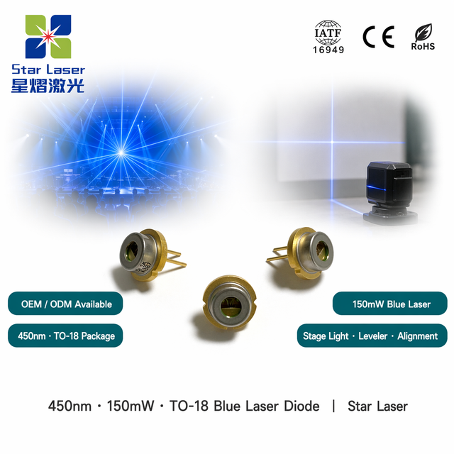 LXU LXU450150G 450nm 150mW Blue Laser Diode TO18 5.6mm LD Module for Stage Light Starry Sky Laser Pointer