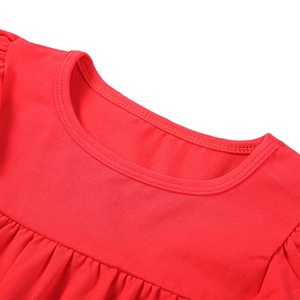 Robe d'été en coton doux pour bébés filles, couleur unie, manches volantées, collection 2021, prête à expédier - Product Image 4