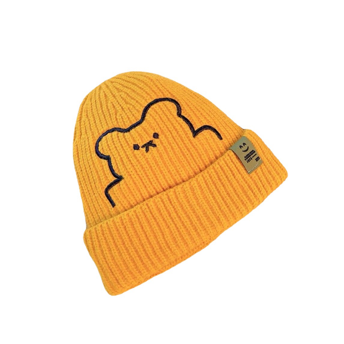 Шапка для родителей и детей осень-зима милые вязаные шерстяные шапки для мальчиков и девочек с изображением милого медведя из мультфильма