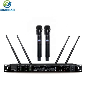 Microfono Lavalier Wireless AD4D Ksm8, Doppio Canale UHF, Cancellazione del Rumore Digitale, Portatile in Metallo per Musica dal Vivo - Product Image 1