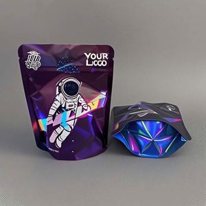 Luxury Holographic Ziplock <b>Bag</b> Custom Shape 3.5g Chocolate Premium Retail Packaging Reusable Resealable Sushi Pet Chewing Gum - Product Image 6