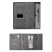 Carnet intelligent en cuir format A5 avec logo personnalisé, chargeur sans fil intégré, journal à feuilles mobiles, cadeau pour professionnels