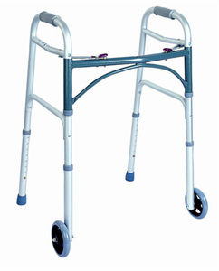 Marcheur pliant bariatrique à deux boutons standard adulte Rollator réglable facile en aluminium léger - Product Image 1