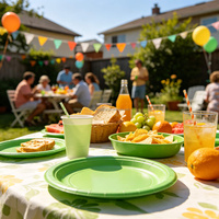 Assiettes en papier Joyeux Anniversaire, vaisselle jetable colorée pour décorations de fête