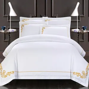 Commercio all'ingrosso di lusso 5 stelle ricamato biancheria da letto in biancheria da letto duvet set di copertura