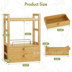 Wooden Spice <b>Rack</b> With Drawers 3 Layers Multi Function <b>Kitchen</b> Countertop Storage Organizer - Product Image 5