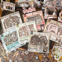 15 autocollants par paquet, série Souvenirs du passé, 6 options pour base de collage, autocollants rétro pour cadre photo en carton rigide évidé