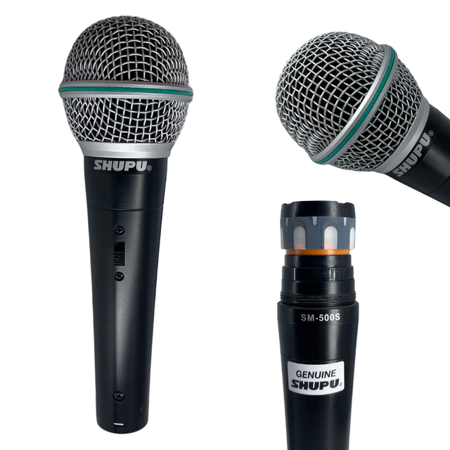 SHUPU SM-500S Professional Black Metal Dynamic Wired XLR Cardioid Handheld Karaoke Microphone for Church Stage Noise Cancelling