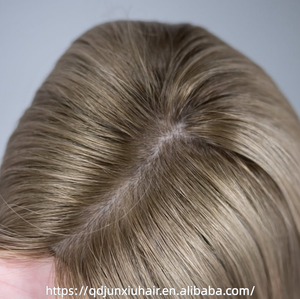 Perruque Kosher de Luxe en <span class=keywords><strong>Cheveux</strong></span> Humains Européens, Topper en Soie, 100% <span class=keywords><strong>Cheveux</strong></span> Vierges, <span class=keywords><strong>Blond</strong></span> Cendré avec Mèches Ondulées, pour Femmes Juives Souffrant de Perte de <span class=keywords><strong>Cheveux</strong></span> ou d'Amincissement - Product Image 3