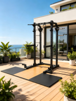 Plateforme d'entraînement de musculation antichoc et anti-chute, rack de rame à barre en T Hummer, amortisseur insonorisant pour squats et soulevés de terre