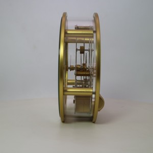 Orologio <span class=keywords><strong>da</strong></span> <span class=keywords><strong>Tavolo</strong></span> Scheletrato con Meccanismo in Metallo, Diametro 130mm, Colore Oro e Nero, Movimento Scheletrato Inseribile - Product Image 6