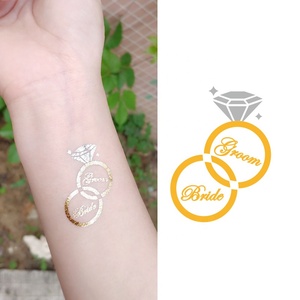 OEM Body Water Transfer temporaneo <span class=keywords><strong>Tatoo</strong></span> Gold Stamping Sticker Metallic Gold Silver <span class=keywords><strong>Flash</strong></span> Tattoo Henna Sticker tatuaggio temporaneo - Product Image 3