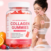 Complément alimentaire pour la beauté des cheveux, de la peau et des ongles, 60 gommes végétaliennes au collagène, biotine et vitamine C, marque privée, OEM ODM
