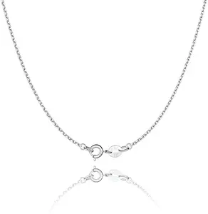 Corrente de prata esterlina 925, corrente para mulheres e meninas colar de cabo italiano fecho de mola atualizado colar fino