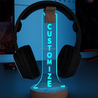Support de casque en bois RGB lumière LED support de casque Cool Gamer cadeaux casque Station