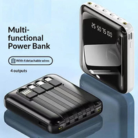Mini Power Bank Intégrée avec Câble 10000mAh Grande Capacité Chargeur Portable Cadeau d'Entreprise Alimentation Électrique