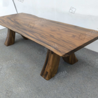 Tables consoles de luxe en bois Mobilier d'intérieur moderne de luxe Ensemble de tables à manger en noyer massif