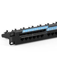 19 "Rj45 1u jaringan Utp batu kunci Jack Panel Patch Cat6 Cat5e Panel Patch 24 port Cat5e jaringan Panel Patch