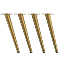 Pieds coniques en fer pour chaise LC, cadre de meuble, pieds de chaise de salle à manger, lit, 100mm-720mm, tube conique oblique en métal, robuste et très résistant