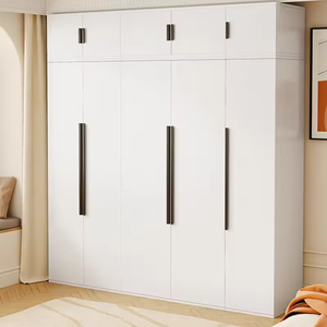 White Wooden Modern Eco-Friendly Bedroom <strong>Wardrobe</strong> Cabinets with Convertible luxury and <strong>Hanging</strong> Features <strong>Wardrobes</strong> - Product Image 3