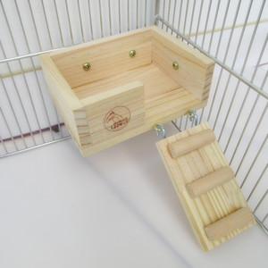 Piattaforma Giocattolo per Animali Domestici in Legno Naturale, Colore Originale, Decorativa, Accessorio per Gabbie di Criceti e Piccoli Animali - Product Image 6