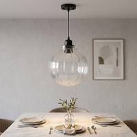 Grand globe en verre fileté de forme citrouille pour éclairage intérieur, compatible avec divers types de coques de lampe