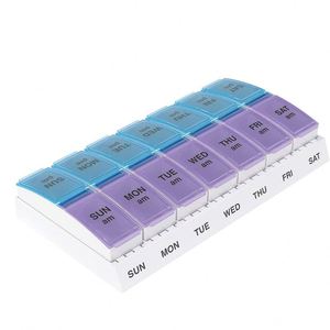 Organisateur de pilules personnalisable pour 7 jours, boîte à pilules hebdomadaire AM/PM avec 14 compartiments - Product Image 1