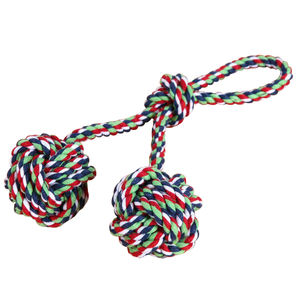 Giocattoli per animali domestici corda naturale giocattoli per cani 2 palline con corda - Product Image 1